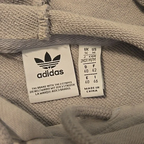 Womens Adidas Lavender Crop Top Hoodie Sweatshirt Size Medium - Picture 3 of 5